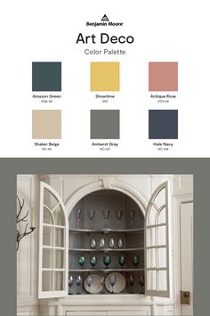 the color scheme for an art deco kitchen