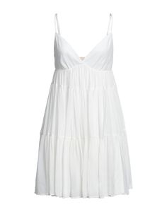 crepe, frills, solid color, deep neckline, sleeveless, fully lined, trapeze style , Color: White , Size: 2 Short Dress White, Womens Short Dress, Draped Midi Dresses, Mini Dress White, Deep Neckline, Crepe Dress, White Mini Dress, Midi Dresses, Dress White