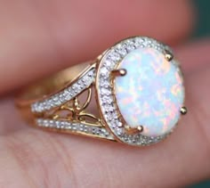 Love love love opals Tiffany Jewelry, Gem Necklace, White Opal, Opal Rings, Morganite