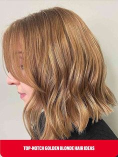 Golden Bronde Long Bob with Lived-In Waves Blonde Bright