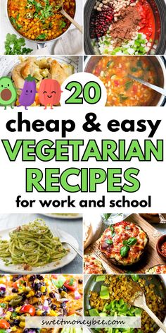 Plan your meals with these easy and cheap vegetarian recipes that make eating healthy affordable! Packed with flavor and simple to prepare, these budget-friendly ideas are perfect for weeknight dinners or meal prep. Enjoy a variety of satisfying, plant-based dishes that don’t break the bank, helping you save money while enjoying delicious, wholesome meals. Easy Cheap Vegetarian Meals, Cheap Vegetarian Recipes, Cheap Family Dinners, Cheap Vegetarian Meals, Vegetarian Freezer Meals, Vegetarian Pot Pie, Salty Food, Vegan Crockpot, Veggies Recipes