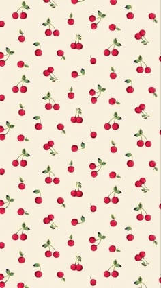 a white background with red cherries on it