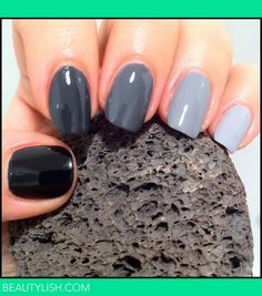 Super Short Nails Ideas Simple, Simple Grey Nails, Color Gradient Nails, Nails Gradient, Gel Nails At Home, Super Nails, Nails Black