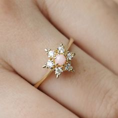 Opal Ring*14K Dainty Gold For Girl Birthday Gift*For Women Minimal Ring*For Mother Pink Opal Dainty Ring # Features * Gram:1.80gr(approximate weight) * Size: 15 mm * Production Method:CASTİNG +Hand Made Polish  *Gemstones:Cubic Zircon  *Shape:Oval * 14 K (0,585) in gold *Special Gift Box  *Like all precious jewels,it comes in its own gift box. *Can include a little gift note  *The Gold Body Of The Ring İs Polished By Hand. *Available in White gold or Rose Gold choosing Enter the Name You Want  i Delicate Rose Gold Cluster Ring As Gift, Delicate Rose Gold Cluster Ring For Gifts, Gift 14k Rose Gold Cluster Ring, Rose Gold 14k Cluster Ring Gift, Gift Rose Gold Cluster Ring In 14k Gold, Dainty Open Cluster Ring As Gift, Dainty 14k Gold Flower Ring With Gemstone, Dainty Gemstone Cluster Ring, Gold Wedding Birthstone Ring