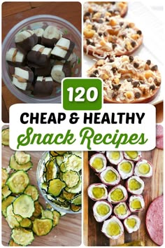 the top ten healthy snack recipes with text overlay