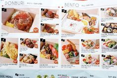 a menu with pictures of different foods on it