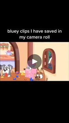 a cartoon dog is looking at another dog in the mirror and it's saying blue chips i have saved in my camera roll