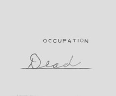 the words occupation are written in cursive writing