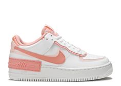 Wmns Air Force 1 Shadow 'Washed Coral' - Nike - CJ1641 101 - summit white/washed coral/summit white/pink quartz | Flight Club Nike Air Force 1 Shadow, Air Force 1 Shadow, Flight Club, Cute Nike Shoes, Fresh Shoes, Pink Nike, Cute Nikes, White Coral, Pink Nikes