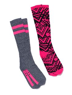 Knee Socks Set PINK LN-325-768 (Q14) Funky Socks, All Pink, Cute Socks, Long Socks, Knee Socks