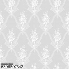 a wallpaper with white flowers and vines on grey background, suitable for use in the interior