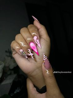 Rod Wave Nail Ideas, Nails Coffin Matte, Concert Nails, Fye Nails, Long Acrylic Nail, Curved Nails, Long Acrylic Nail Designs, Pink Ombre Nails, Hard Nails