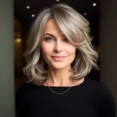 35 Flattering Hairstyles for Women Over 50 with Bangs Cosmo School, Medium Hair Styles For Women, 2023 Hair, Hair Affair, Haircuts For Medium Hair, Medium Length Hair, Fat Face, Medium Hair Cuts, Face Hair