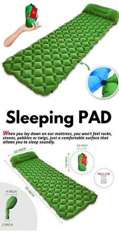 the sleeping pad is designed to look like an inflatable mattress