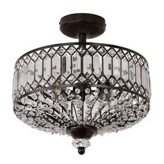 15.25" Glass And Metal Tiered Jeweled Semi Flush Mount Ceiling Light - River Of Goods : Target 1920s Light Fixtures, Victorian Light Fixtures, Semi Flush Mount Chandelier, Fan Light Fixtures, Country Chandelier, Chihuahua Art, Flush Mount Chandelier, Anti Hero, Overhead Lighting