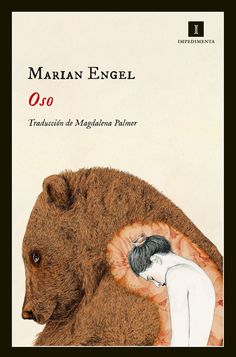 a book cover with an image of a bear and a woman sleeping on it's back