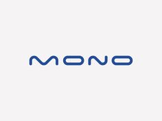 the word mono is written in blue on a white background, and it appears to be made