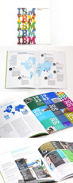 an open brochure is shown with different colors