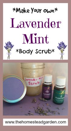 Make Your Own Lavender Mint Body Scrub Mint Body Scrub Diy, Mint Body Scrub, Body Scrubs With Olive Oil, Lavendar Scrub Sugar, Body Scrubs, Lavender Body Butter, Salt Body Scrub