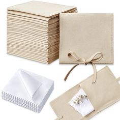 a stack of folded napkins next to each other