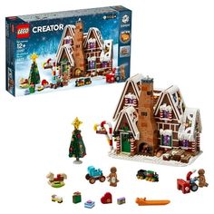 the lego creator christmas house is in its box