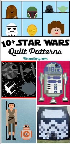 star wars quilt patterns with the words, 10 + star wars quilt patterns on them