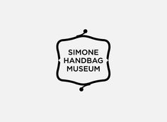 the simone handbag museum logo is shown in black on a light gray background