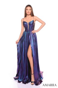 88098 Bright Purple 00 Fall 2024 Cut Out Prom Dresses, Low V Neck Dress, Metallic Prom Dresses, Dream Prom Dress, Dream Prom, Illusion Dress, Scoop Neck Dress, Corset Bodice, Evening Dresses Cocktail