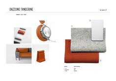 an orange and grey color scheme with various accessories