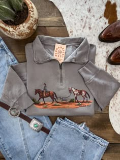 The Wild One Quarter Zip – Lunabelle West My Christmas Wishlist Western, Where To Shop For Western Clothes, Fall 2024 Western Fashion Trends, Western Clothing Brands, Western Quarter Zip, Simple Cowgirl Outfits Casual, Hippy Cowgirl Style, Women Country Outfits, Cute Country Fits