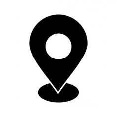 a black and white map pointer icon