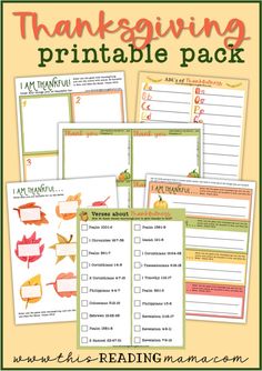 thanksgiving printable pack with pumpkins, leaves and other things to do on it