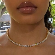 (eBay) 3Ct Round Cut Lab Created Diamond Tennis Necklace 14K Yellow Gold Plated Silver Tiffany Smile Diamond Necklace, Prom Necklaces, Packaging Template, Diamond Tennis Necklace, Origin Story, Diamond Choker, Prom Jewelry, Gold Diamond Necklace, Classy Jewelry