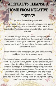 Witch Cleansing Ritual, Hearth Witchcraft, Cleanse House, Candle Magik, Space Cleansing, Negative Energy Cleanse, Goddess Magick, Cleansing Ritual