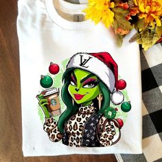 Cute Design ! Custom Made And Will Ship Within A Few Days! On Gildan Unisex Short Sleeve Sublimation Check Out My Page For More Designs Mrs Grinch, Grinch Shirt, Grinch Shirts, Christmas Cute, Boy Party, Trend Fashion, Unisex Shorts, Cute Design, Shirt Ideas