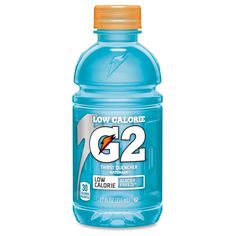 a bottle of g2 water on a white background