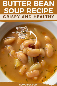 Butter Bean Soup Recipe Canned Butter Beans Recipe, Butterbean Soup, Butterbean Recipes, Healthy Butter, Butter Bean Soup, Butter Beans Recipe, Ham Potato, Canned Butter