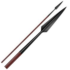 two chopsticks and an arrow on a white background