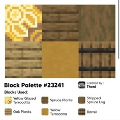 the color scheme for block palettes in minecraft