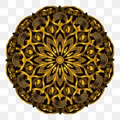 a golden and black circular ornament on a white background png clipart