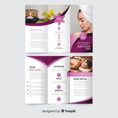 a brochure for a beauty salon