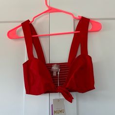 Cute Red Top! Nwt Red Summer Crop Top, Red Cotton V-neck Crop Top, Red V-neck Cotton Crop Top, Red Spring Crop Top, Chic Red Crop Top For Vacation, Red Fitted Summer Crop Top, Fitted Red Cotton Crop Top, Red V-neck Crop Top For Spring, Spring Red V-neck Crop Top