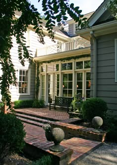 a house with steps leading up to the front door