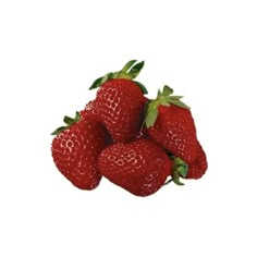 five strawberries are stacked on top of each other