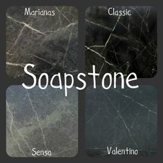 four different types of soaps with the words soap stone