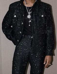 Glitz And Glam Outfit For Men, Glitz And Glam Outfit, Concert Style, Rhinestone Outfit, Homecoming Outfit, Stylish Mens Suits, Sparkle Outfit, Bts Clothing, Masculine Fashion