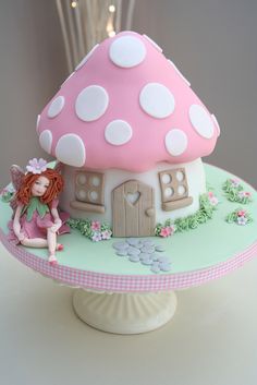 Fairy & Toadstool Giant Cupcake - For all your Giant cupcake decorating supplies, please visit http://www.craftcompany.co.uk/catalogsearch/result/?q=06822241%2B79975%2B821861%2Bcc1316&order=relevance&dir=desc Fairy Toadstool, Tinkerbell Cake, Mini Torte, Garden Cakes