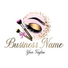 the logo for business name with eyelashes and brush