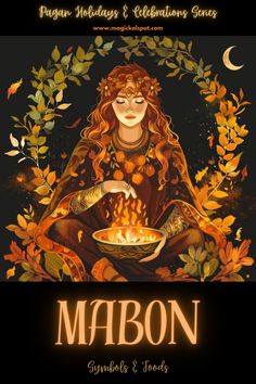 the poster for mabon, which features an image of a woman sitting in front of a