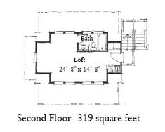 the second floor plan for this house shows the living area and kitchen, as well as the